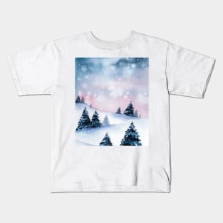 Winter landscape watercolor Kids T-Shirt